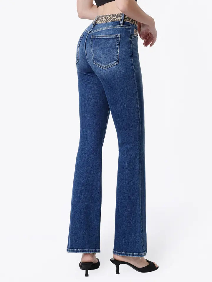 Jeans - Vervet High Rise Leopard Waistband
