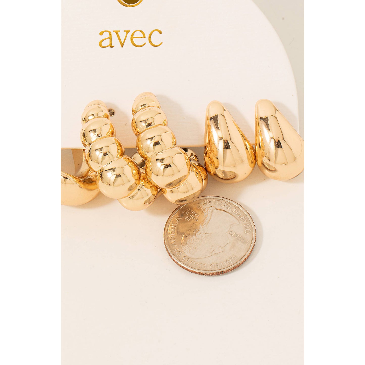 Gold Assorted Hoop Earrings Set