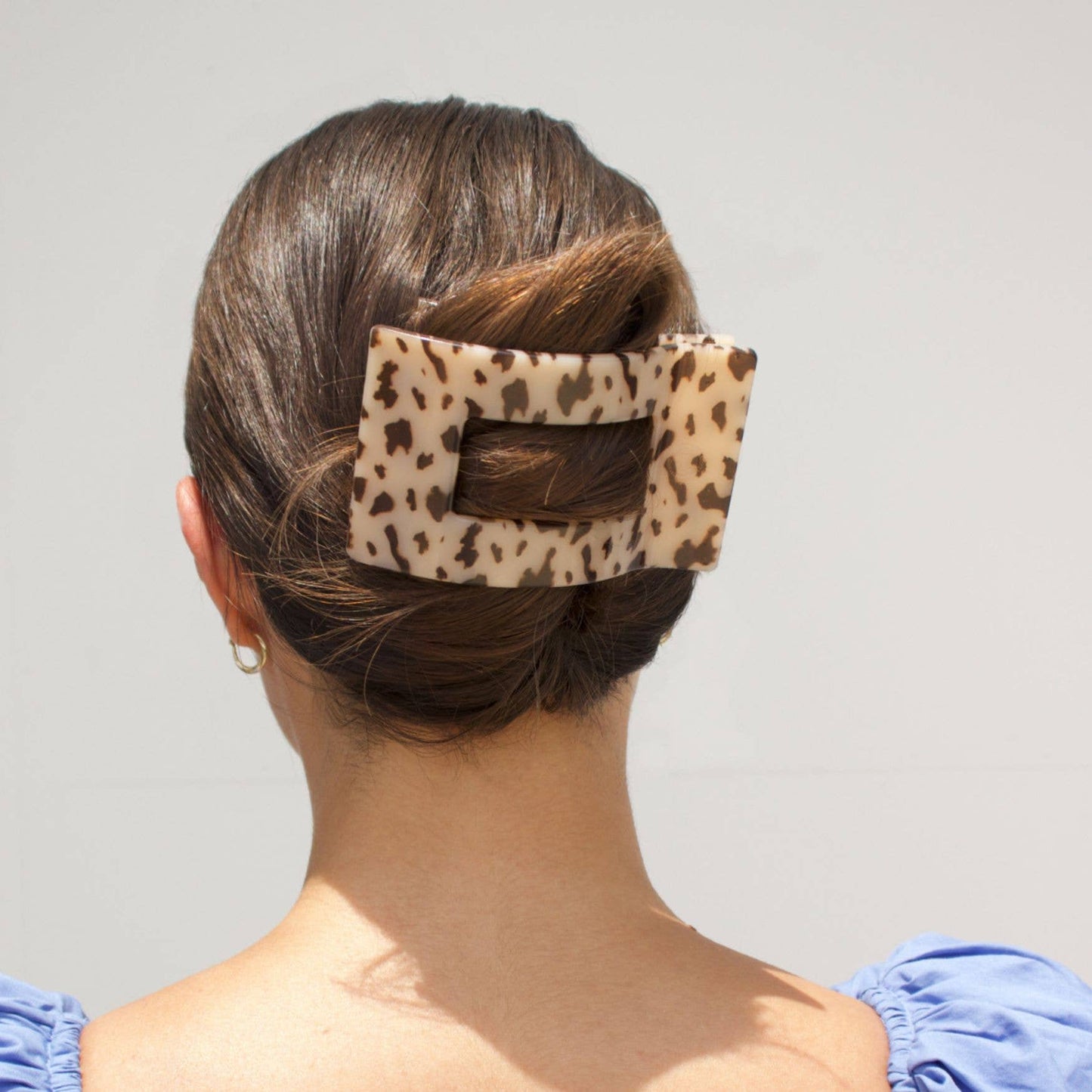 Teleties Hair Clip - Flat Rectangle Large Blonde Tortoise