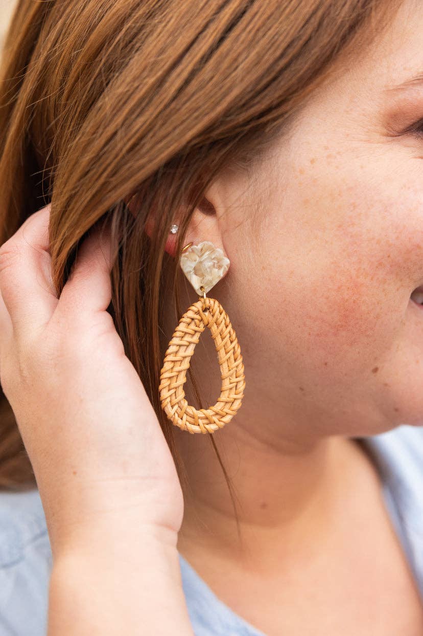 Malia Dark Rattan Earrings