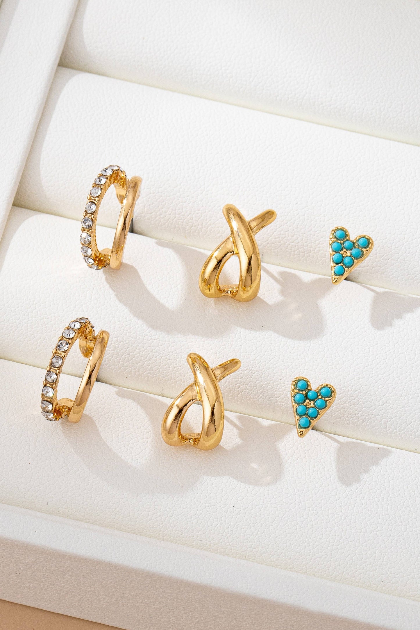 Earrings - Turquoise & Crystal Set
