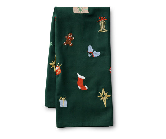 Kitchen | Tea Towels Signs of the Season Embroidered