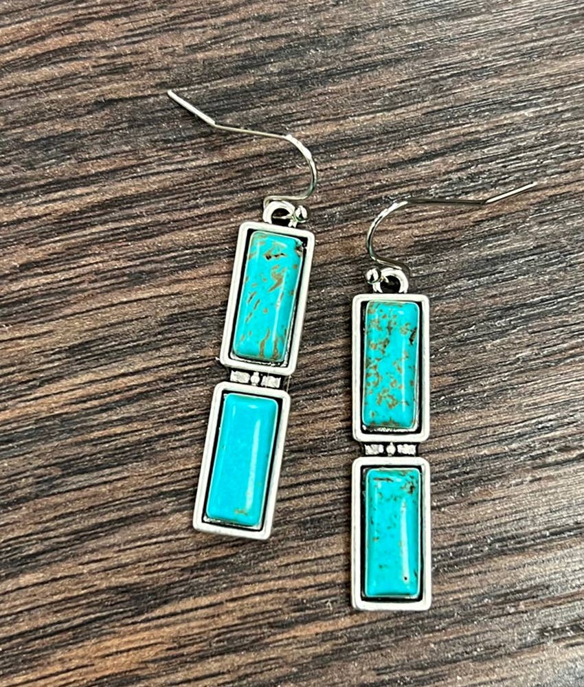 Earrings - Bar Turquoise Dangle