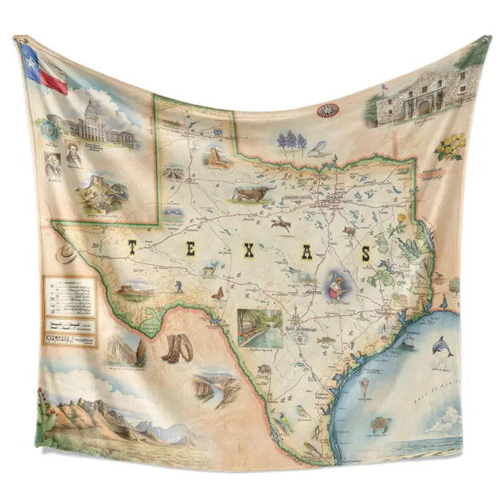 Home Linens | Texas State Map Fleece Blanket