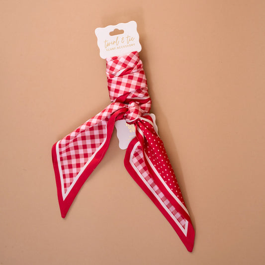 Scarf - Gingham Red Tie