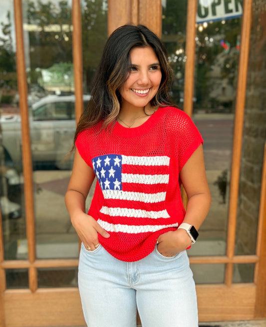 Top - Spring Flag Sweater