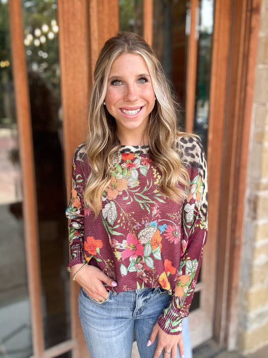 Tops | Blouse Burgundy Flowy Pintuck Tie Front Split Neck