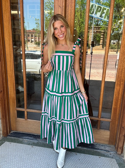 Dress - Sherbert Striped Tiered Maxi