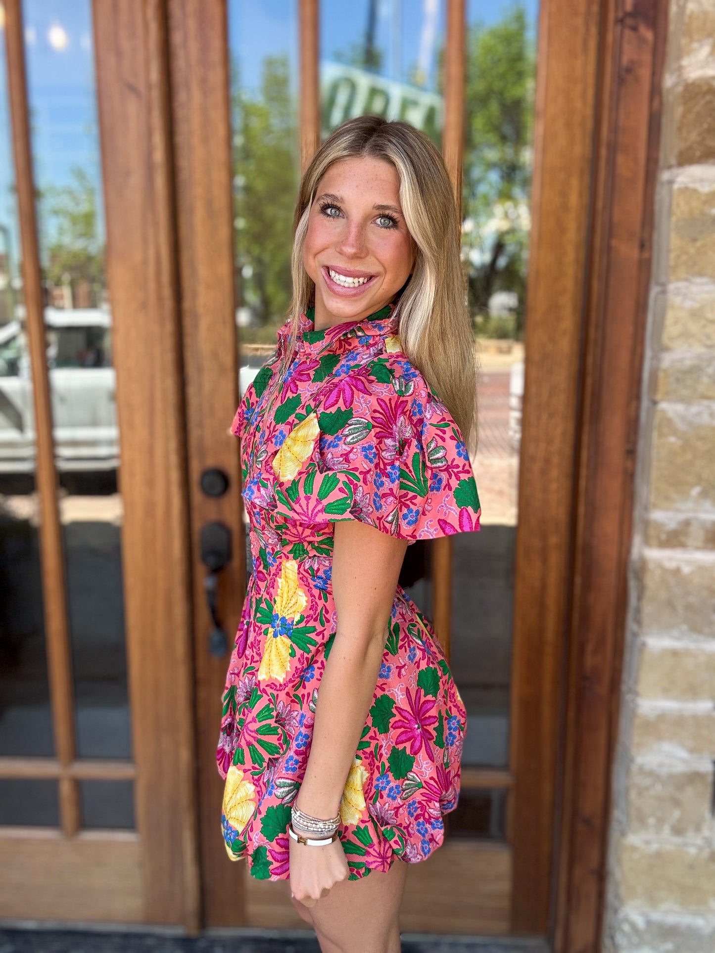 Dress - Floral Puff Sleeve Mini