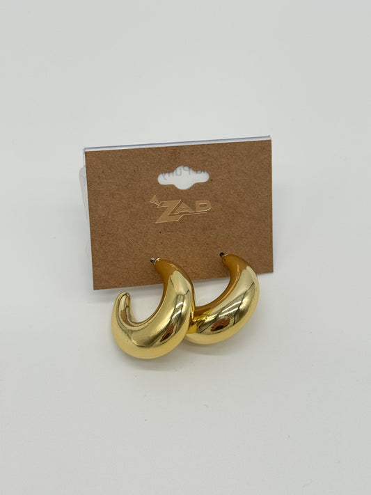 Jewelry | Earrings Gold Puffy Hoop