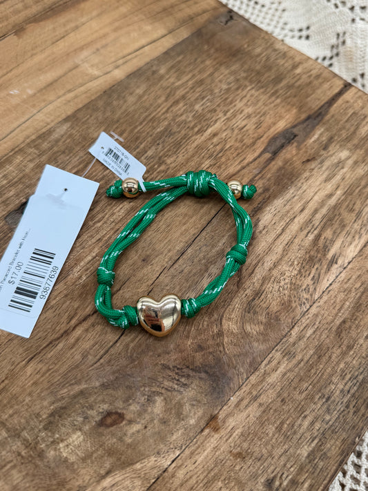 Jewelry | Bracelet Green Paracord with Heart Charm