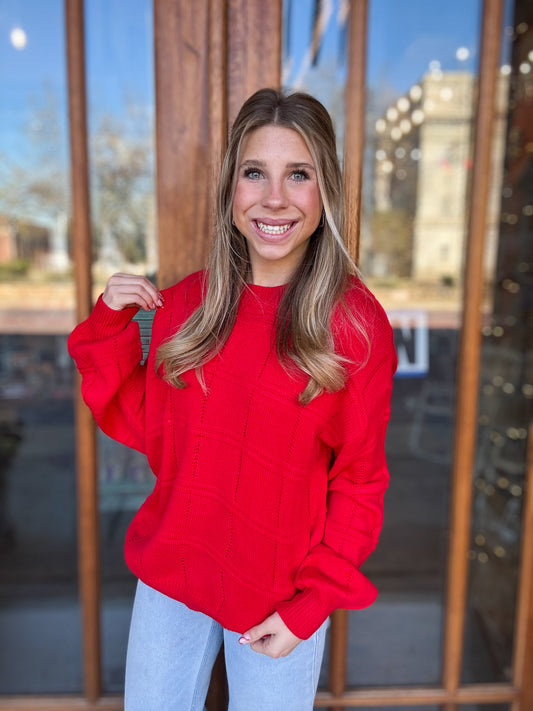 Crew Neck Red Sweater
