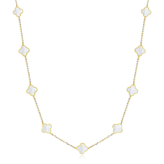 Necklace | Quatrefoil Stainless Steel Station Necklace