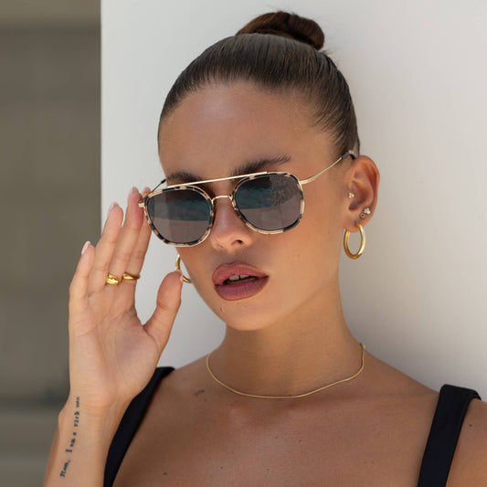 Accessories | Sunglasses Weston Acetate Round Unisex  Milky Tortoise Brown