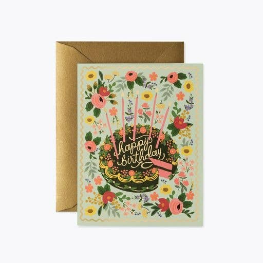 Card - Floral Cake Birthday