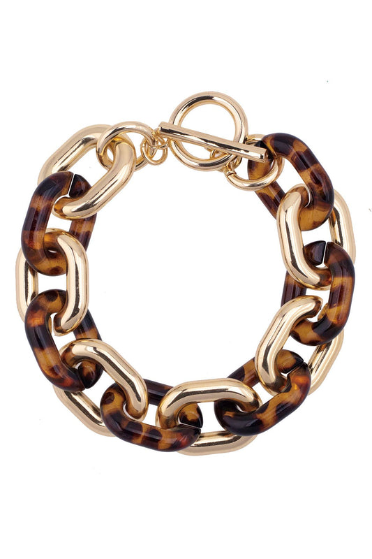 Jewelry | Bracelet Ava Resin Linked Toggle in Tortoise