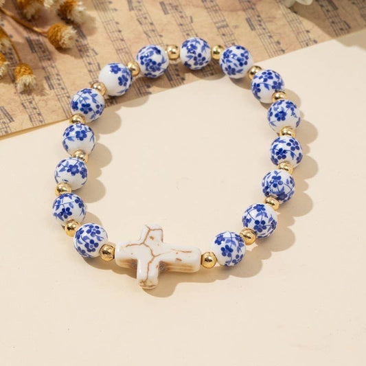 Ceramic Porcelain Cross Bracelet