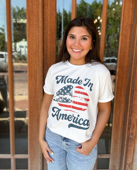 Top | White Made in America Graphic Tee