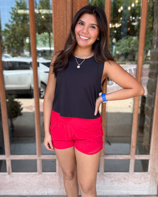 Athleisure | Shorts Red 3 IN Stretch Woven Exercise