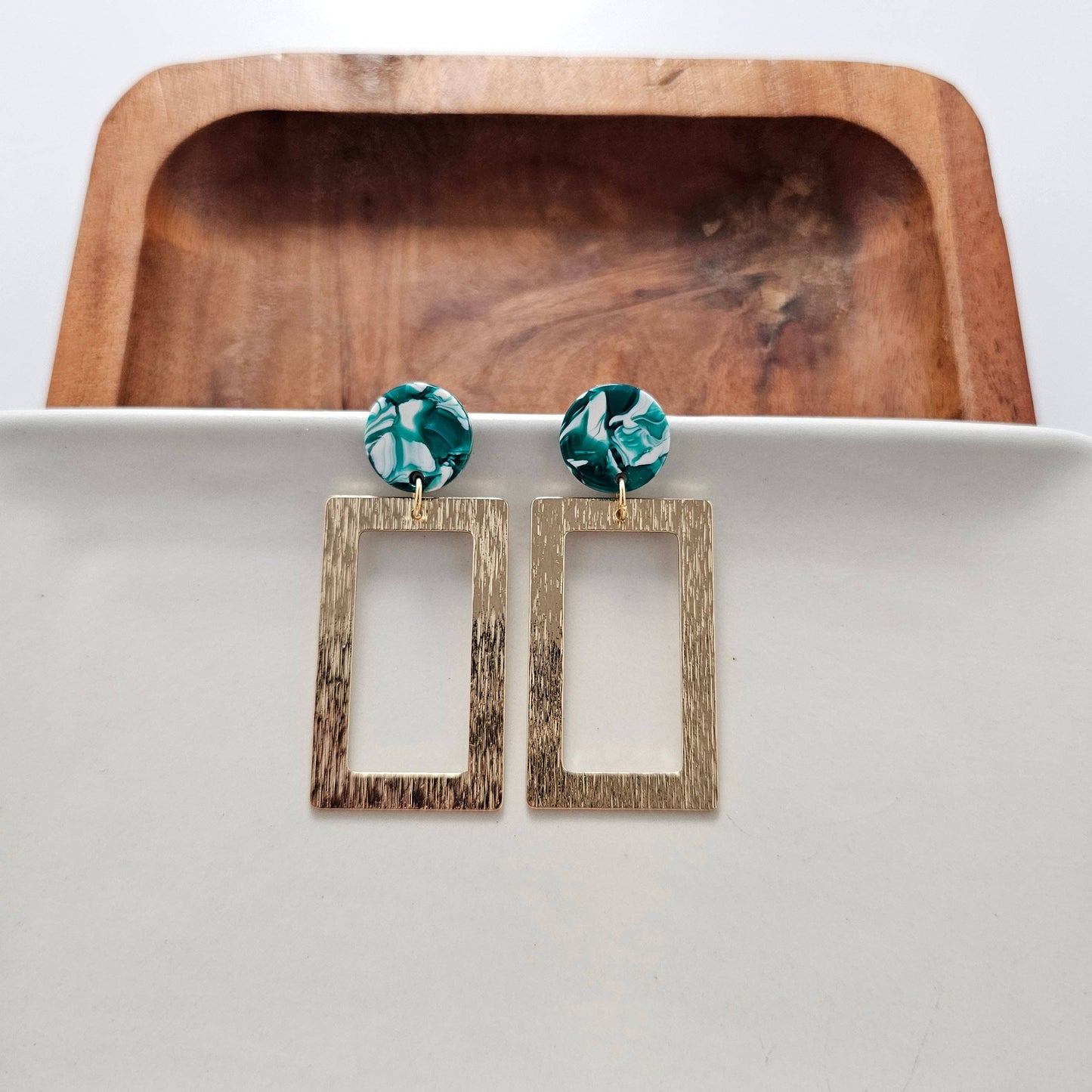 Jewelry | Earrings Sea Green Hypoallergenic Gold Plate Post