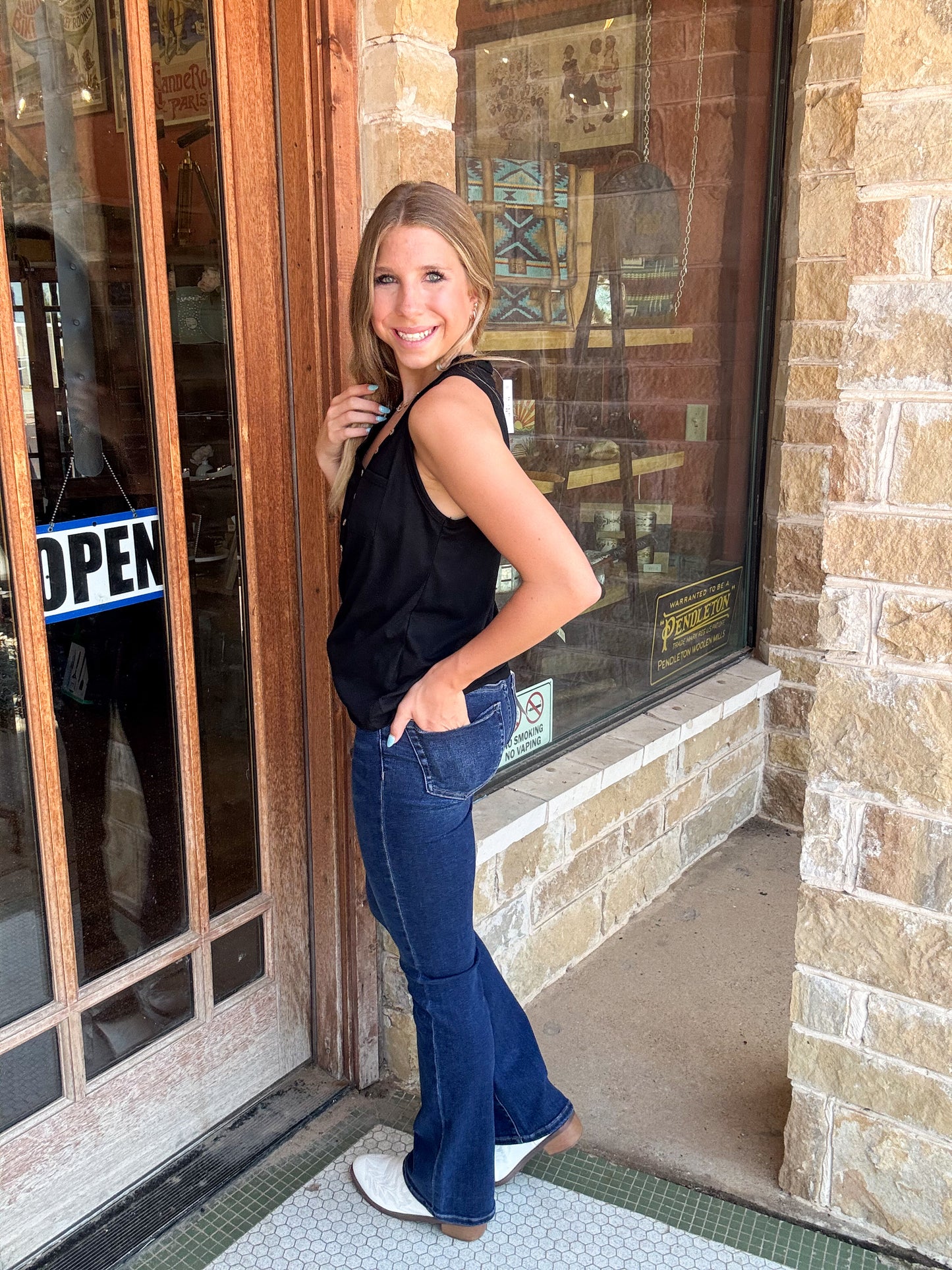 Bottoms | Vervet Jeans Dark Blue High Rise Bootcut