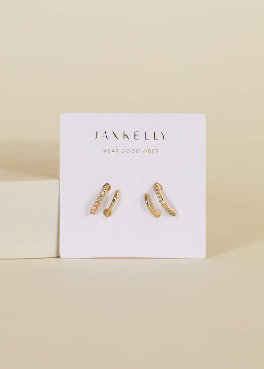 Jewelry  | Earrings Gold Pave Spiral