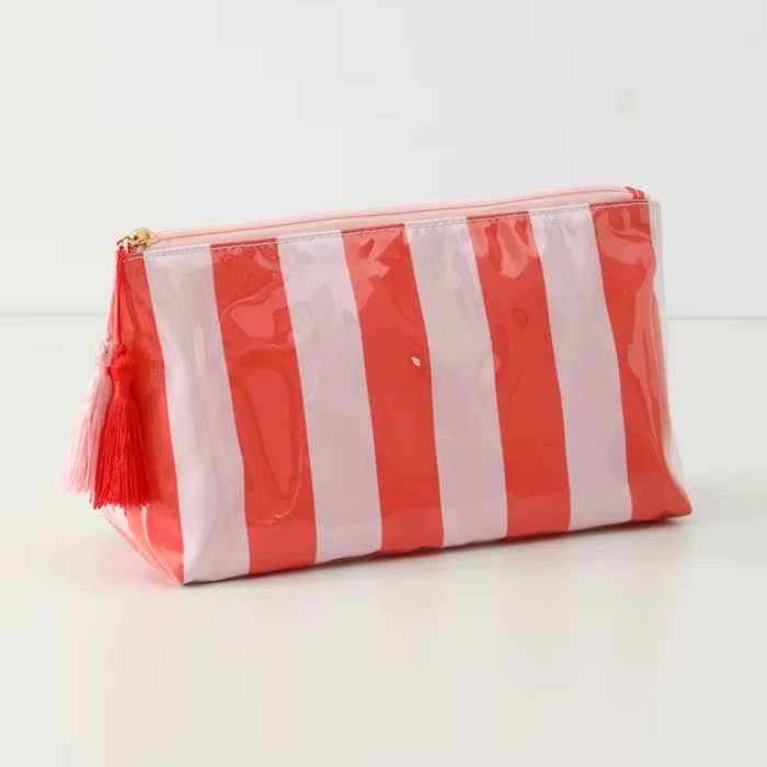 Cosmetic Bag - Pink/Red Stripe