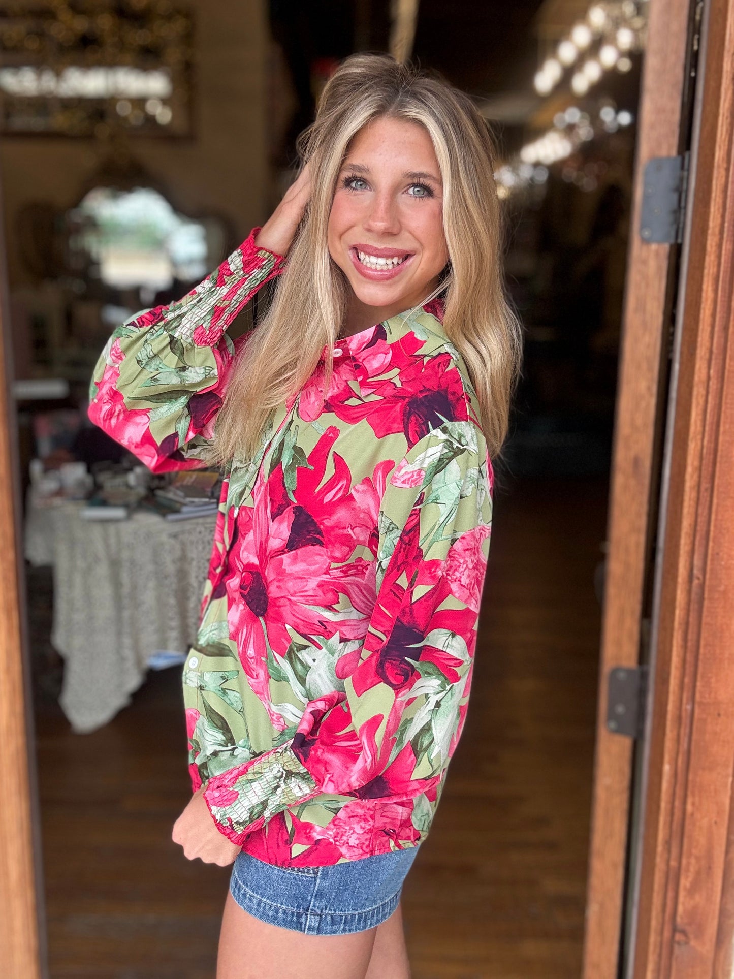Blouse - Tropical Pink Floral