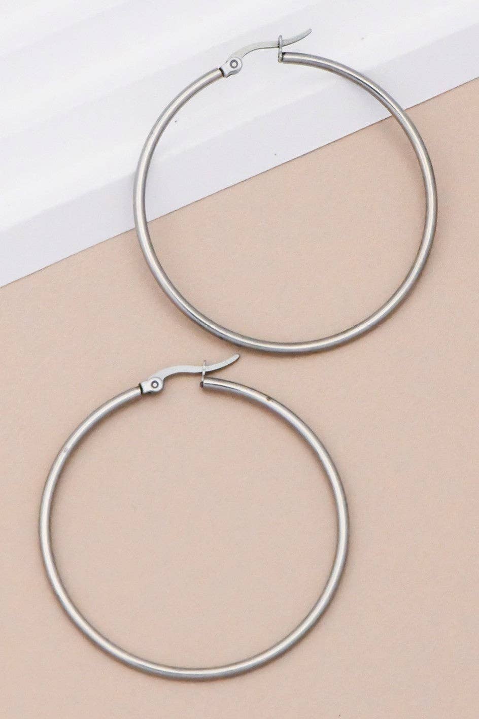 Earrings - Silver Tarnish-Resistant Hoop