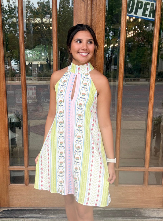 Dress - Pastel Stripe Halter