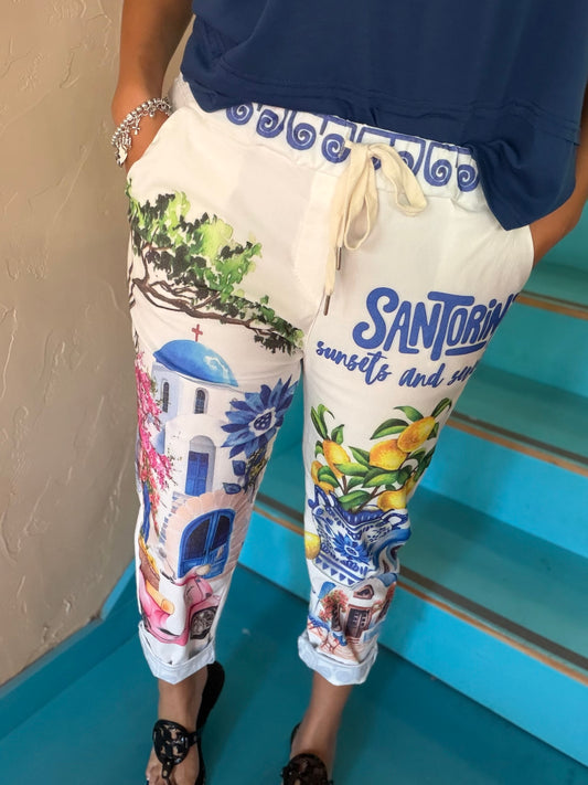 Pants - Santorini Print