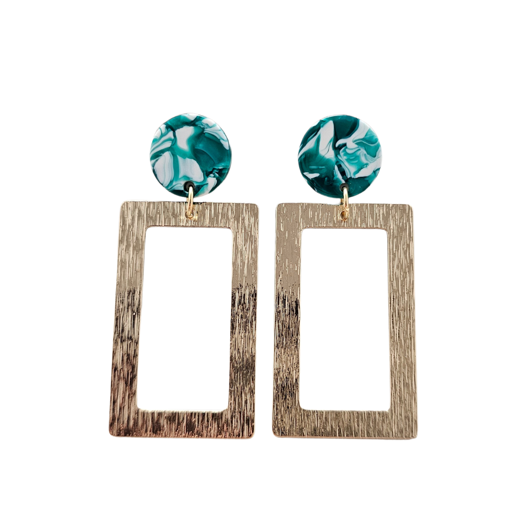Jewelry | Earrings Sea Green Hypoallergenic Gold Plate Post