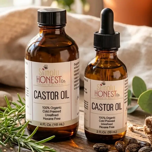 Castor Oil - 100% Pure Cold Pressed Unrefined Hexane Free