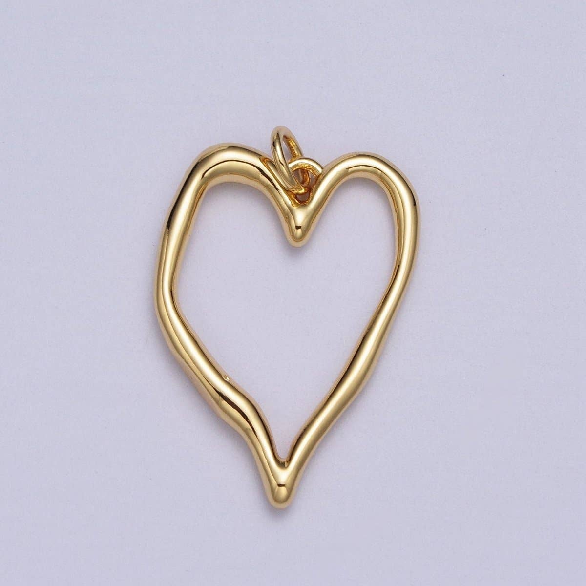 Jewelry | Charm Gold Geometric Open Heart Minimalist