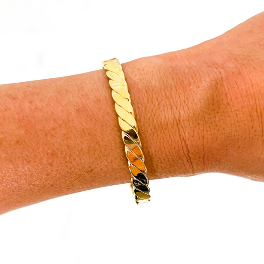 Jewelry | Bracelet Gold Twisted Flat Cuff
