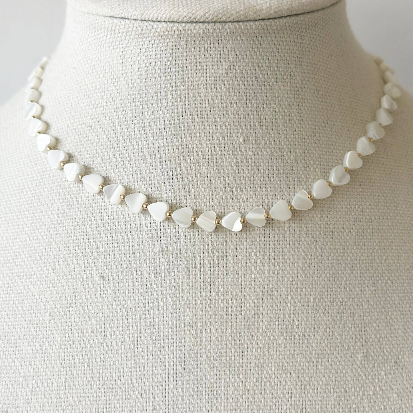 Necklace - Pippa Heart White