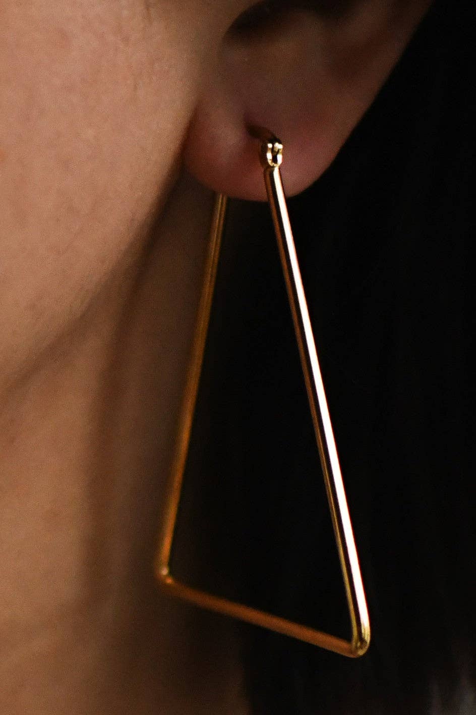 Earrings - 18K Triangle Gold Plated Hoop