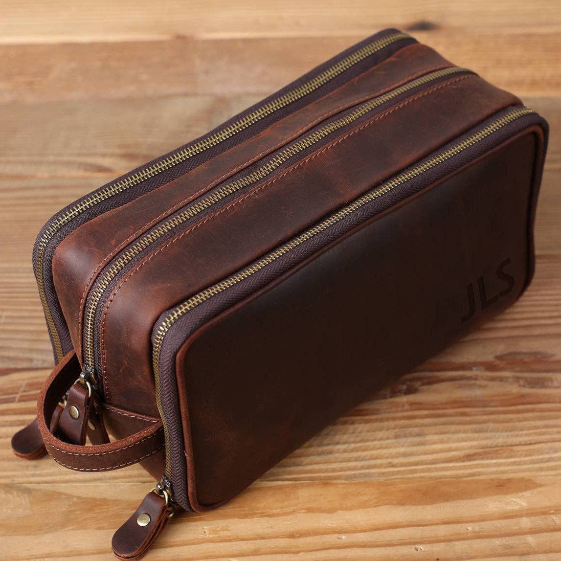 Groomsmen Gift Personalized Leather Toiletry Bag