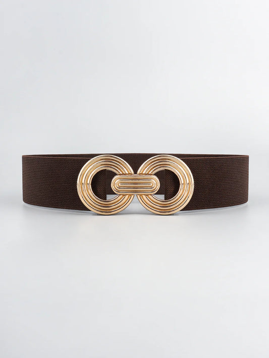 Accessories | Belt Chocolate Geometric Buckle Elastic Wide
