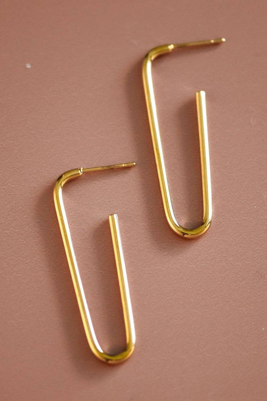 18K Abstract Gold-Plated Earrings