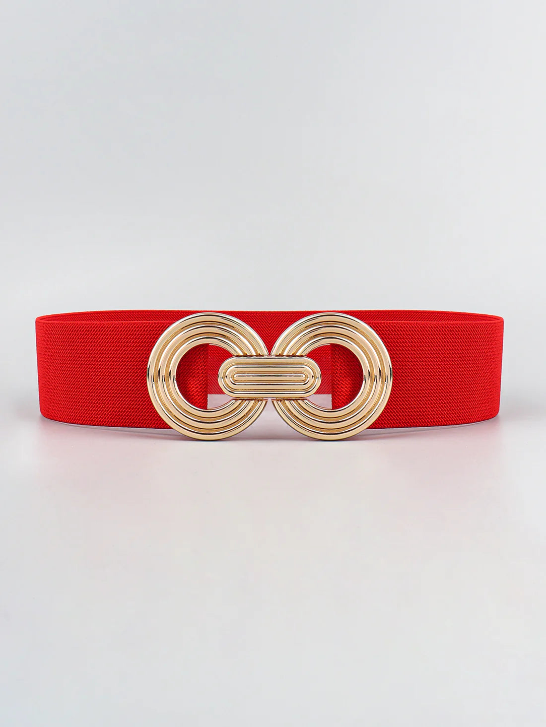 Accessories | Belt Red Geometric Buckle Elastic WIde