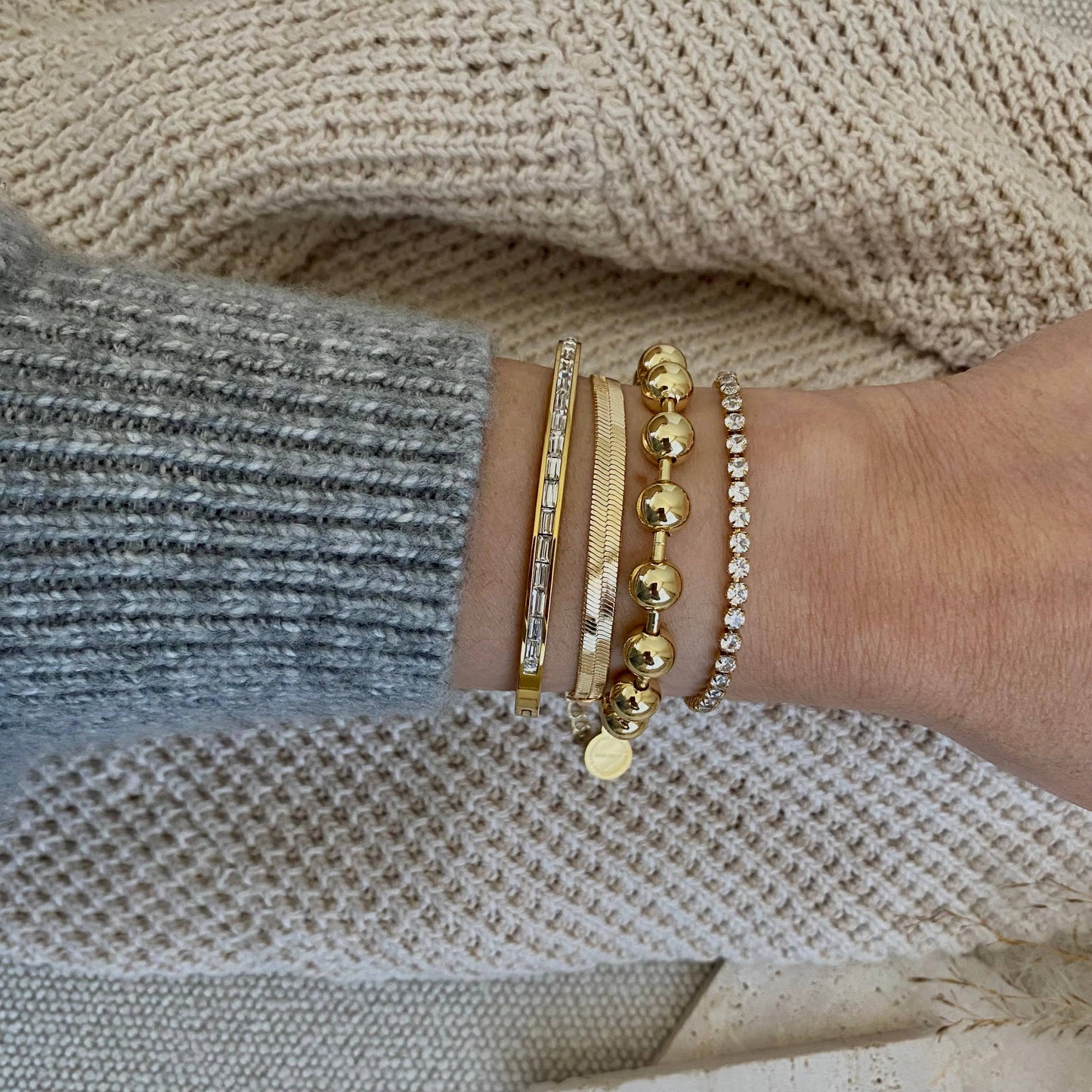 Bracelet - Military Satellite Chain Beaded