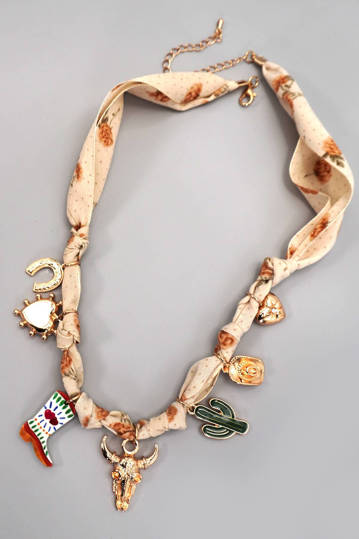 Necklace - Boot Cactus Scarf Charm