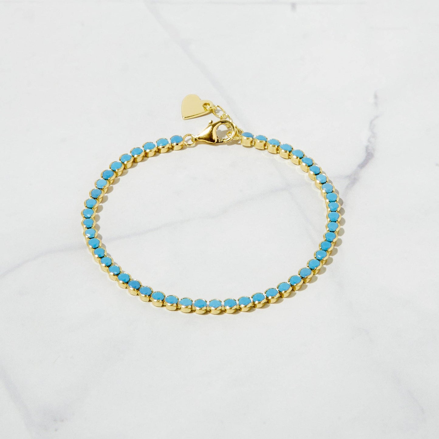 Anklet | Turquoise Tennis Anklet: Gold