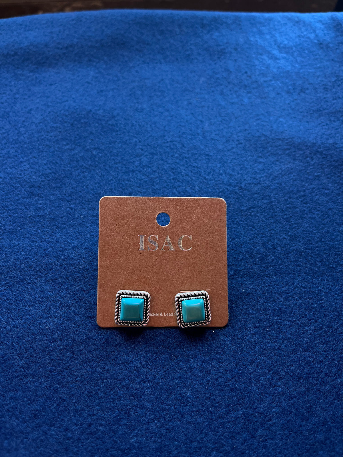 Earrings | Large Square Gemstone Stud Earrings