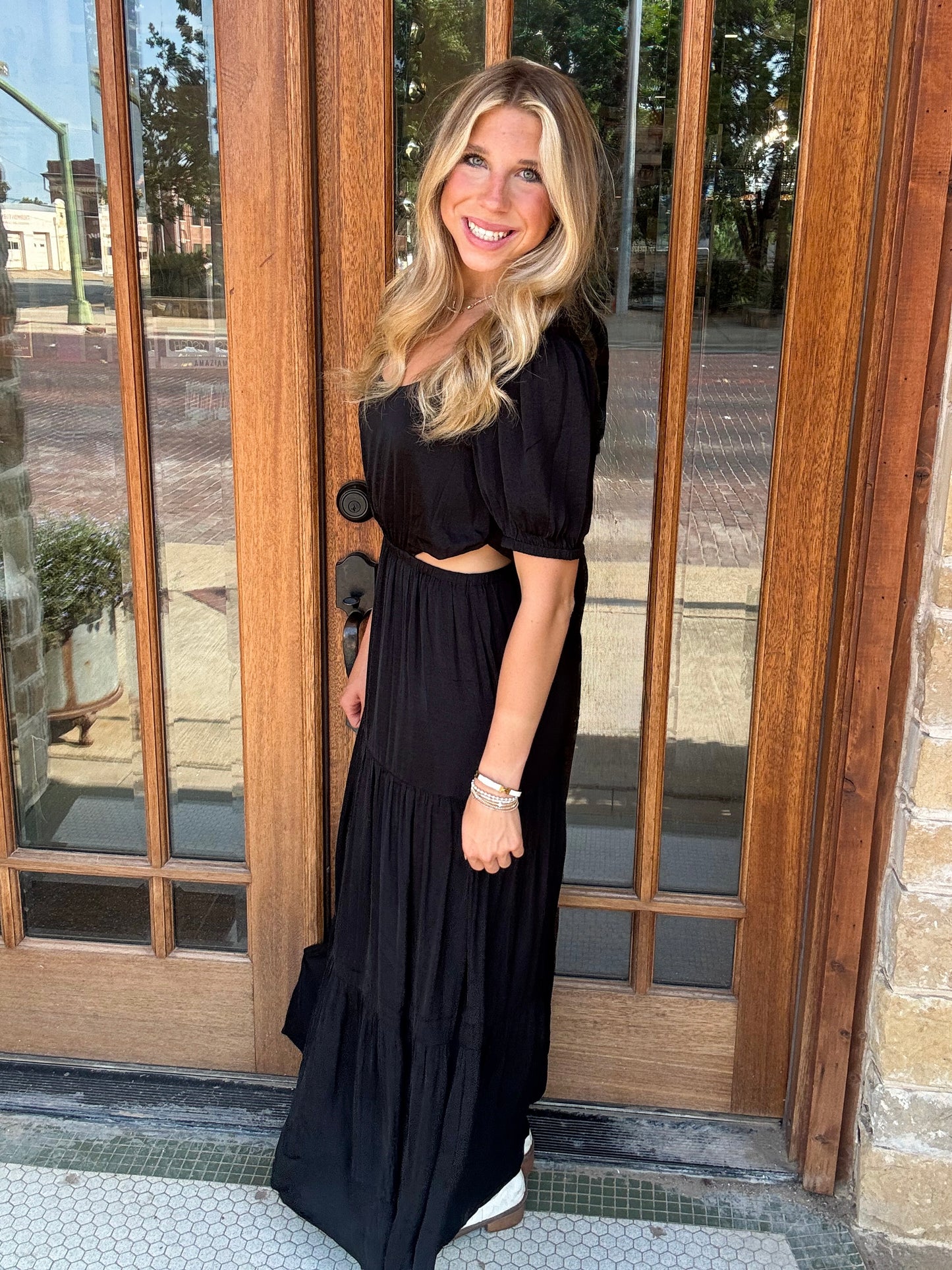Dress - Balloon Sleeve Side Cut