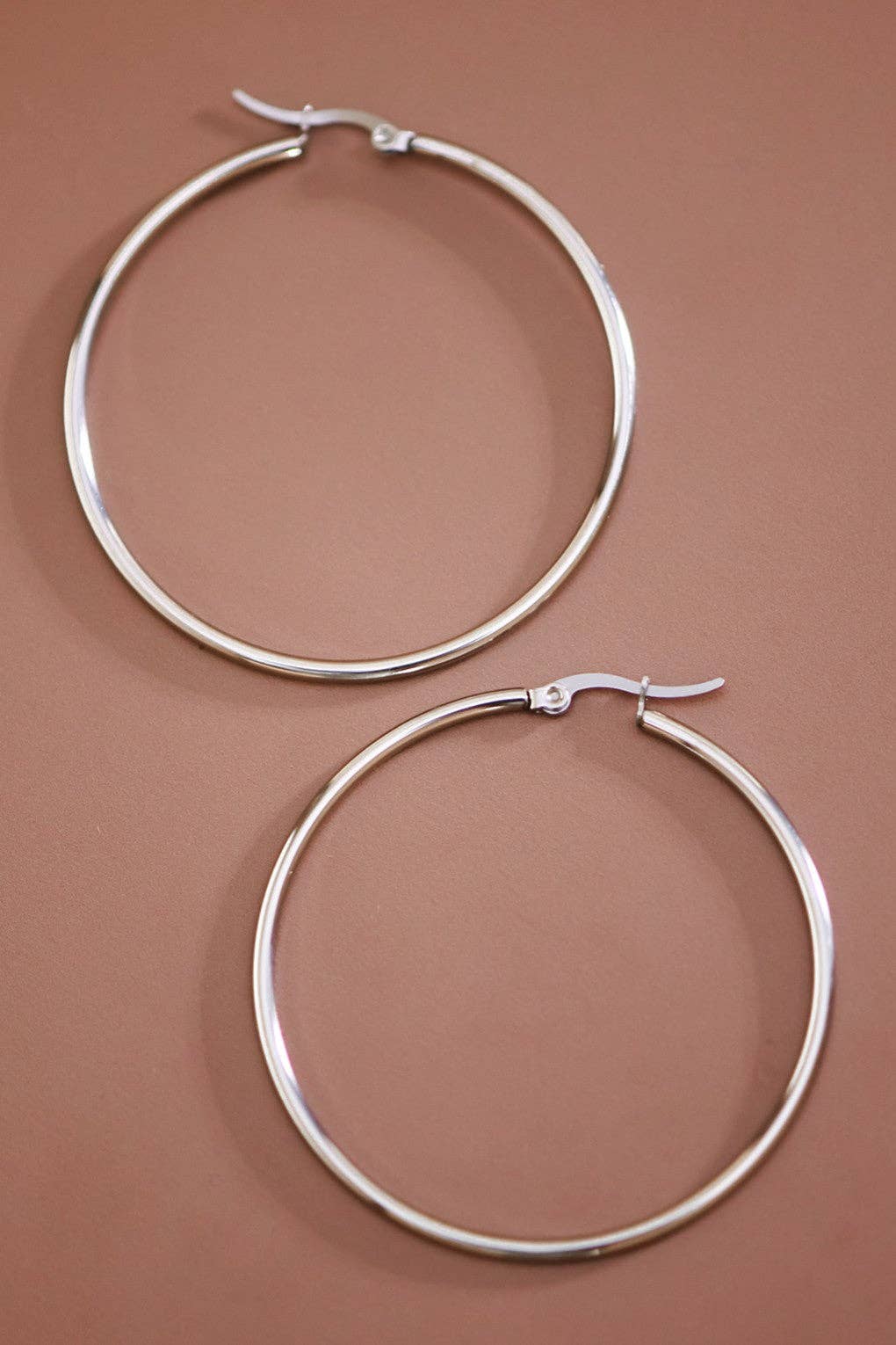 Earrings - Silver Tarnish-Resistant Hoop
