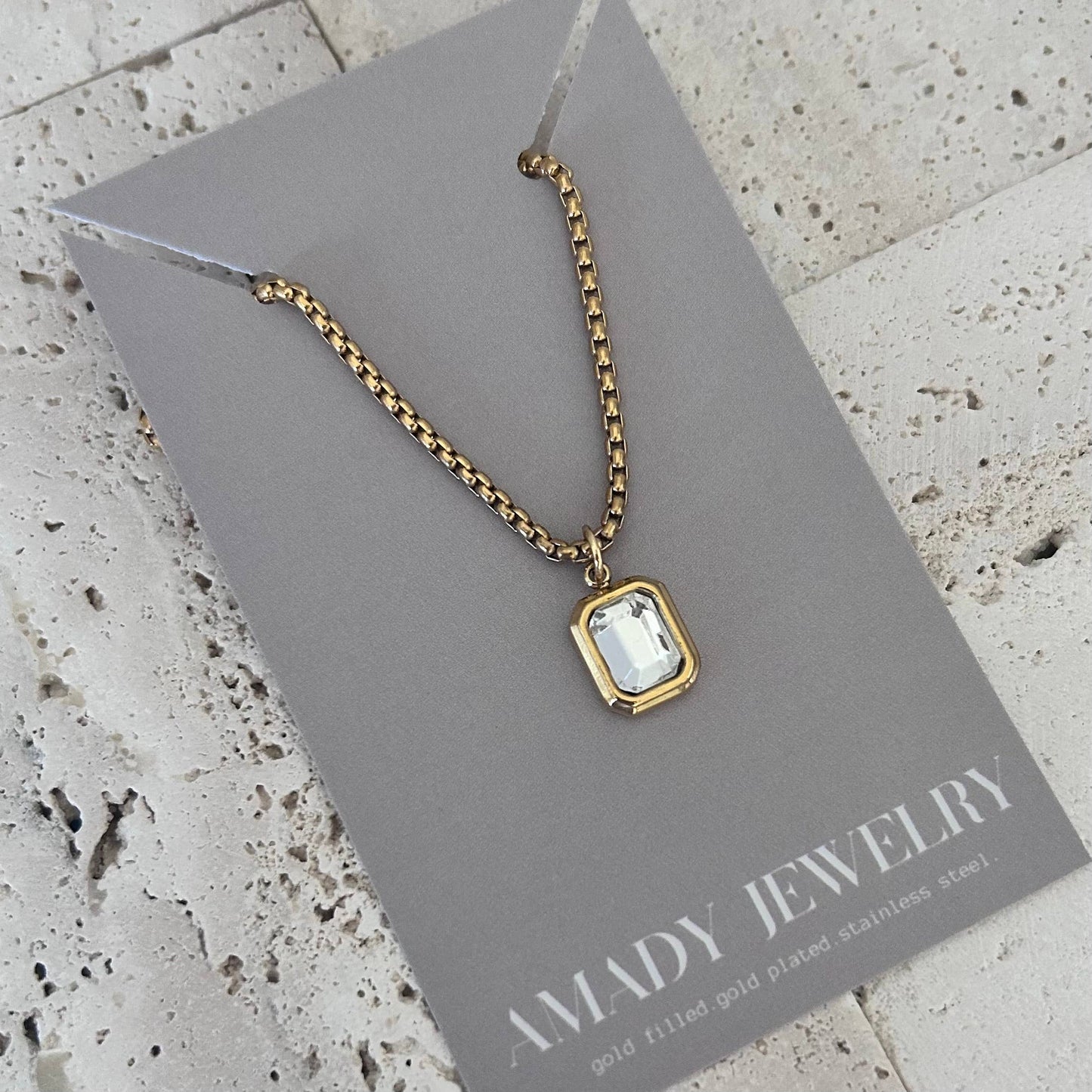 Necklace - Clear Glass Pendant Layering