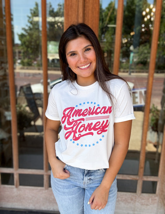 Top | Tee White American Honey Graphic