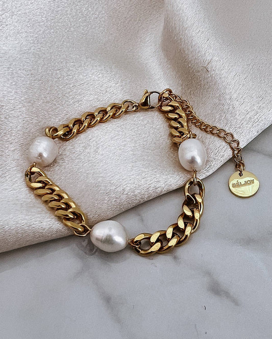 Jewelry | Bracelet Chunky Blinny Cuban Chain Pearl